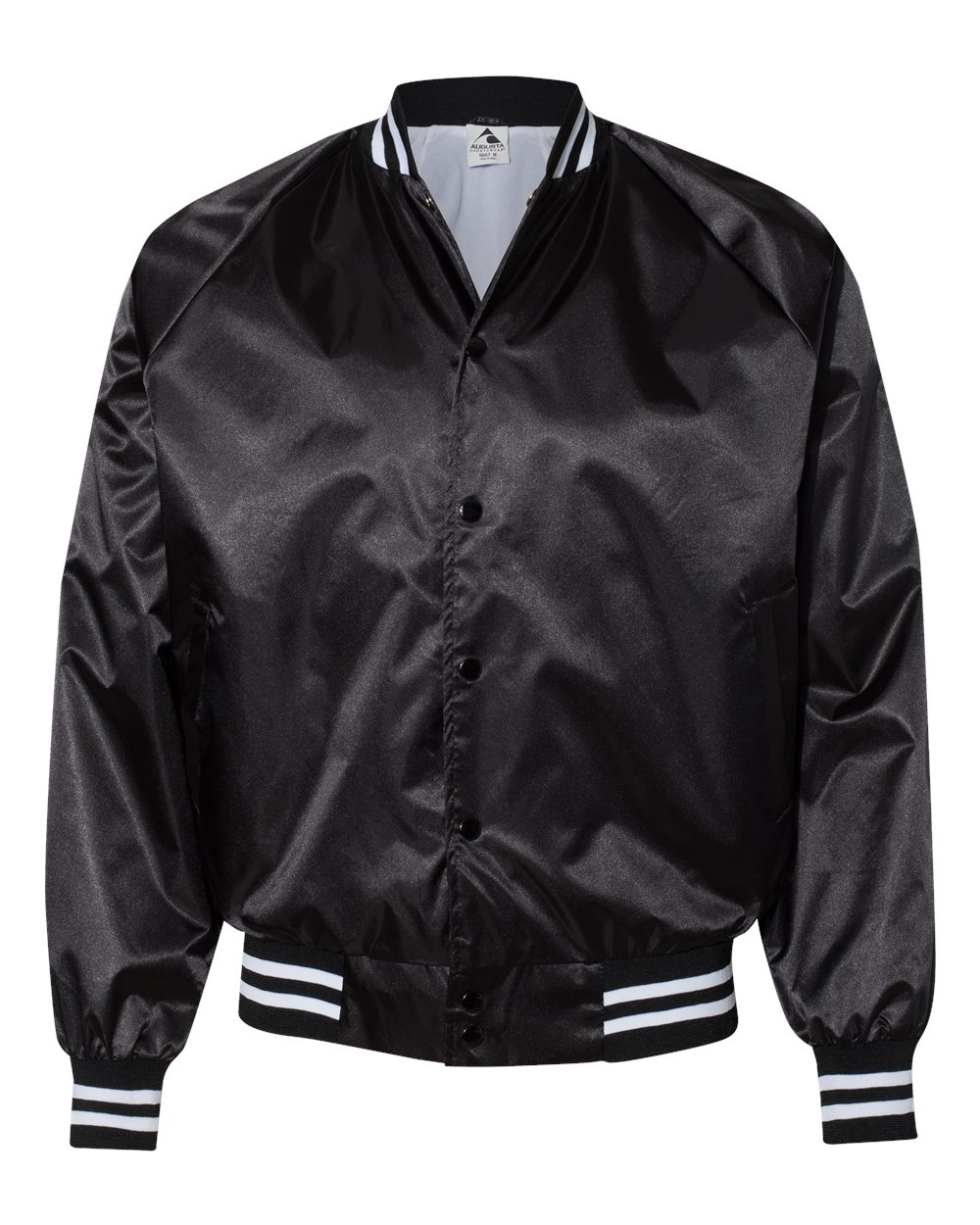Augusta Sportswear 3610 Unisex Satin Baseball Jacket Striped Trim