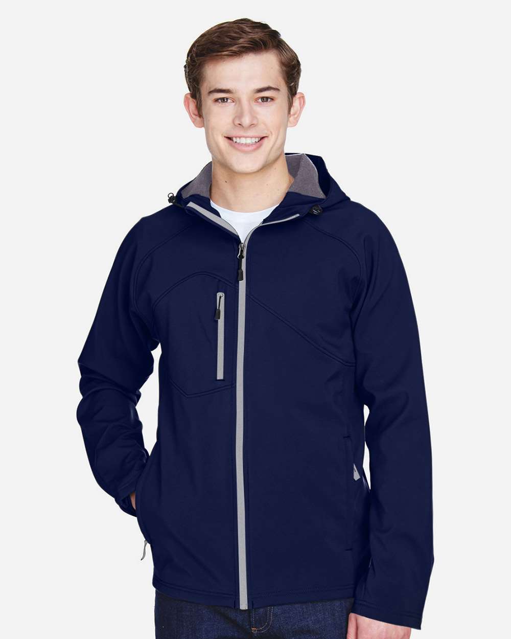 North End 88166 Men's Prospect Two-Layer Fleece Bonded Soft Shell Hooded Jacket