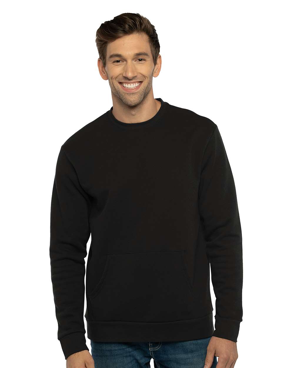 Next Level 9001 Unisex Santa Barbara Pocket Crewneck Sweatshirt