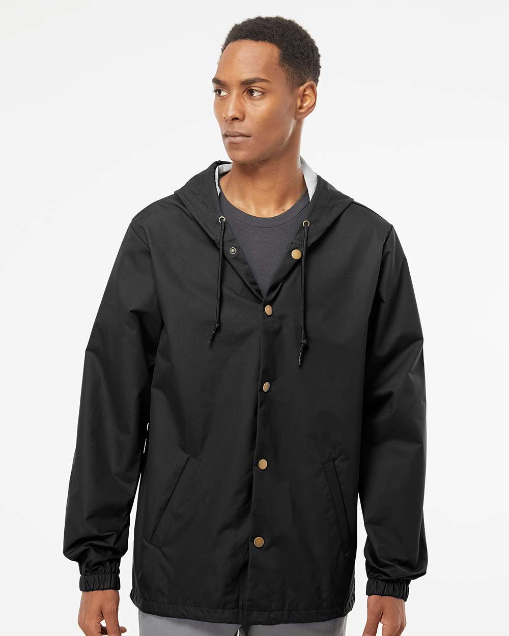 Independent Trading Co. EXP95NB Men's Water-Resistant Hooded Windbreaker