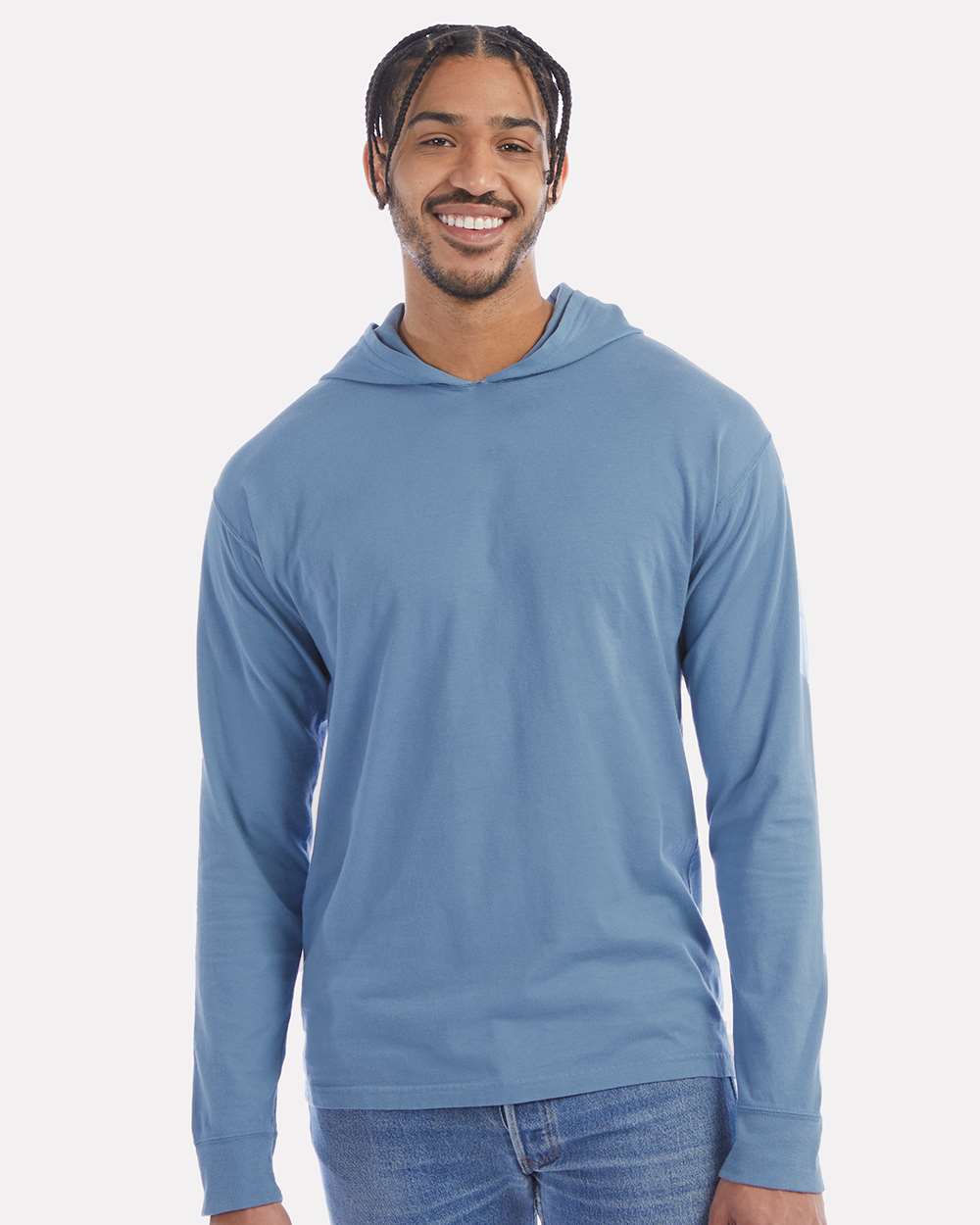 ComfortWash by Hanes GDH280 Unisex Garment-Dyed Jersey Hooded Long Sleeve T-Shirt