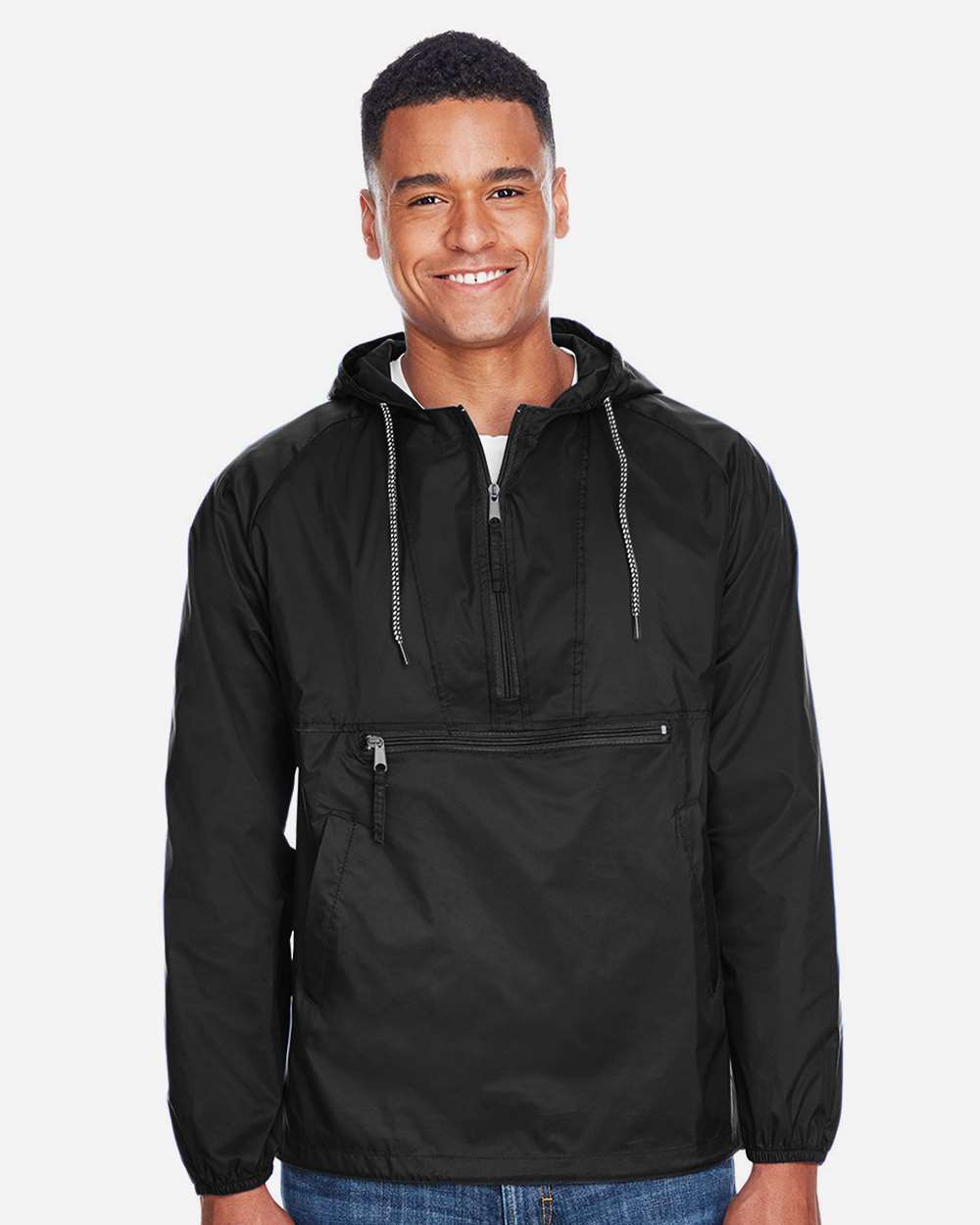 Harriton M750 Unisex Packable Hooded Nylon Jacket