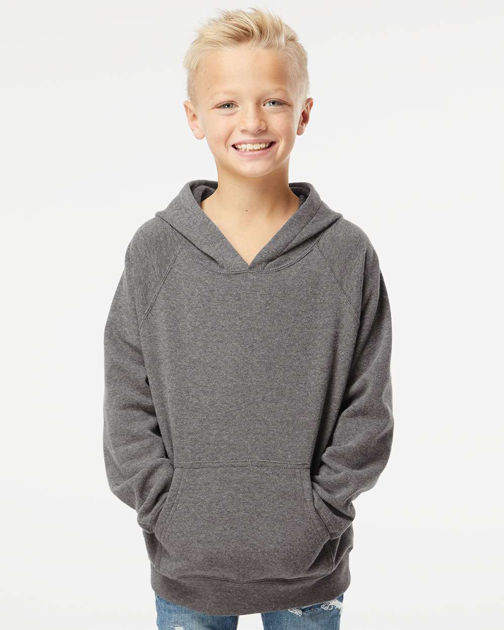 Independent Trading Co. PRM15YSB Youth Lightweight Special Blend Raglan Hooded Sweatshirt