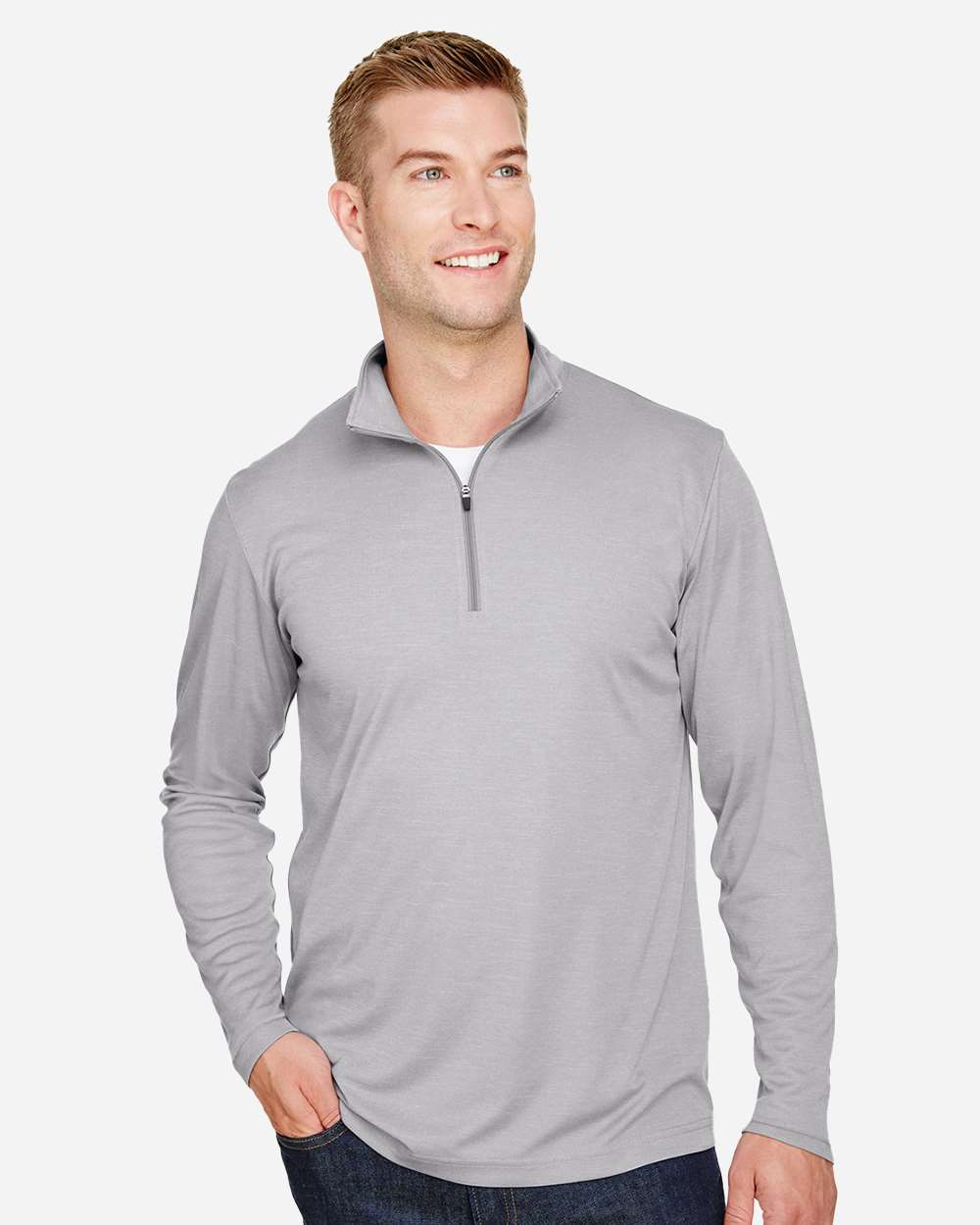 Team 365 TT31H Men's Zone Sonic Heather Performance Quarter-Zip Pullover