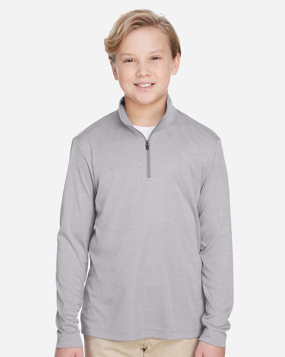 Team 365 TT31HY Youth Zone Sonic Heather Performance Quarter-Zip Pullover