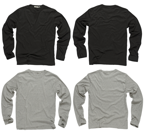 black and gray long sleeve shirts