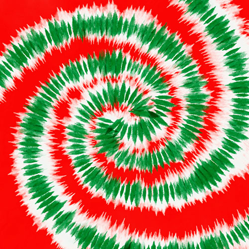 Tie Dye red green christmas spiral