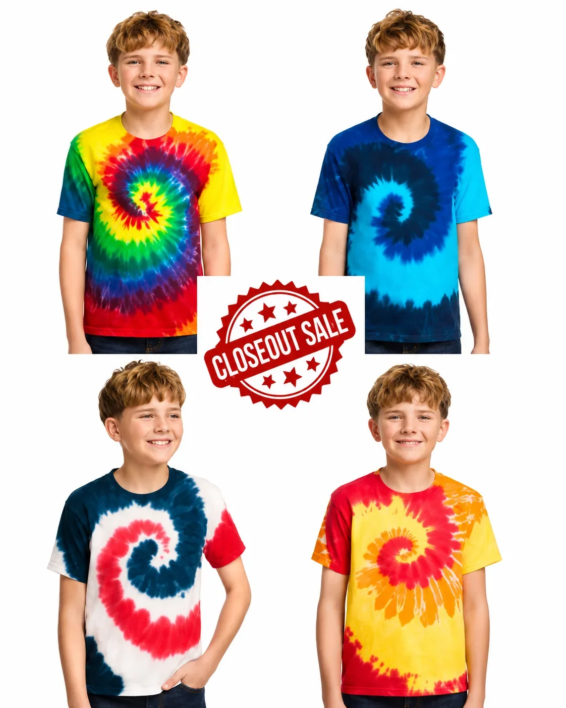 Asst | Kids Tie Dye T-Shirts *Closeout Sale**